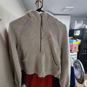Gray Lululemon Scuba Hoodie with Orange Logo